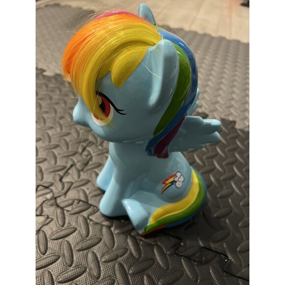 Hasbro My Little Pony Rainbow Dash 9.5" Ceramic Coin Piggy Bank w/Plug Figure - Picture 3 of 9